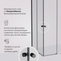 Душевой уголок Am.Pm X-joy W94G-403-9090-BT1K, 90 x 90 см, стекло прозрачное, профиль черный матовый