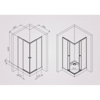 Душевой уголок Am.Pm X-joy W94G-403-9090-BT1K, 90 x 90 см, стекло прозрачное, профиль черный матовый