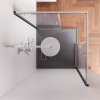 Душевой уголок Am.Pm X-joy W94G-403-9090-MT1K, 90 x 90 см, стекло прозрачное, профиль хром матовый
