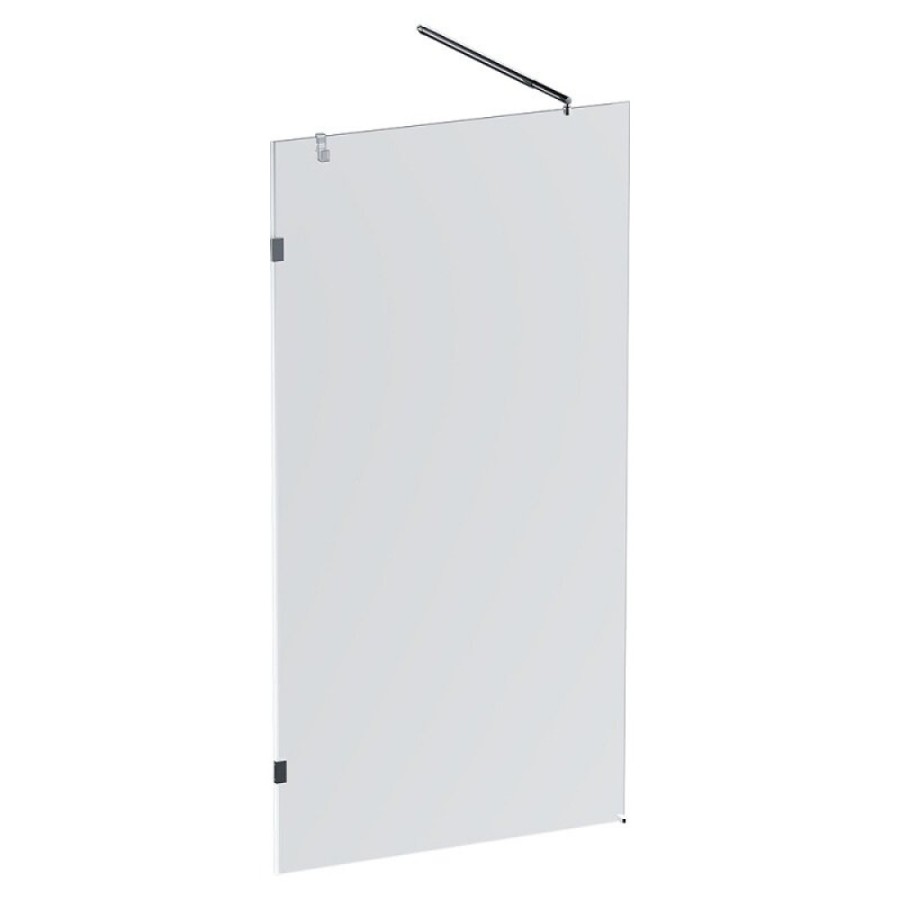 Душевая перегородка Am.Pm X-Joy W94UWI-100-F1-BTE, 100 см, со свободным входом, стекло прозрачное, фурнитура черная