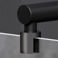 Душевая перегородка Am.Pm X-Joy W94UWI-100-F1-BTE, 100 см, со свободным входом, стекло прозрачное, фурнитура черная