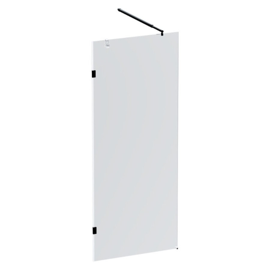 Душевая перегородка Am.Pm X-Joy W94UWI-80-F1-BTE, 80 см, со свободным входом, стекло прозрачное, профиль черный