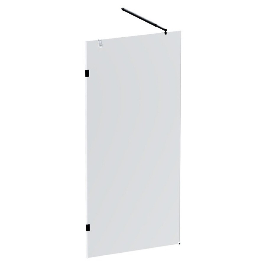 Душевая перегородка Am.Pm X-Joy W94UWI-90-F1-BTE, 90 см, со свободным входом, стекло прозрачное, фурнитура черная