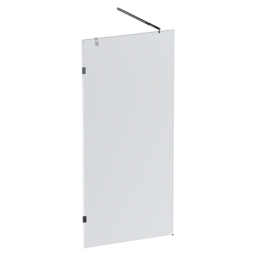 Душевая перегородка Am.Pm X-Joy W94UWI-90-F1-MTE, 90 см, со свободным входом, стекло прозрачное, фурнитура хром матовый