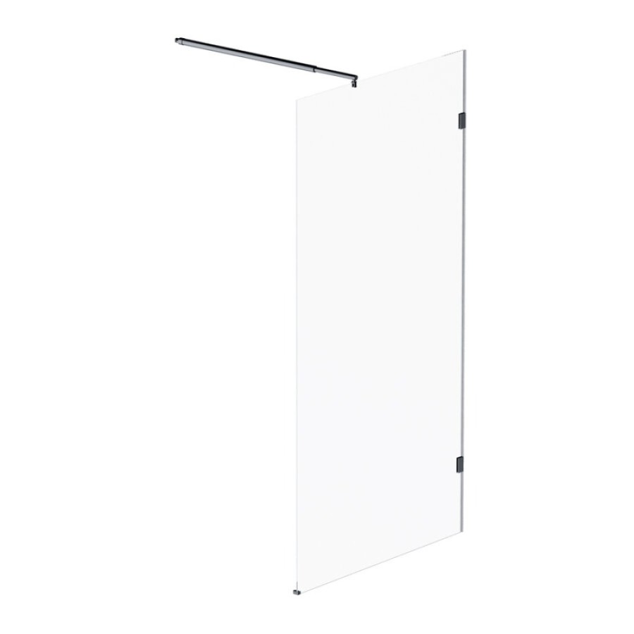 Душевая перегородка Am.Pm X-Joy W94WI-100-F1-BTE, 100 см, со свободным входом, стекло прозрачное, цвет фурнитуры черный матовый