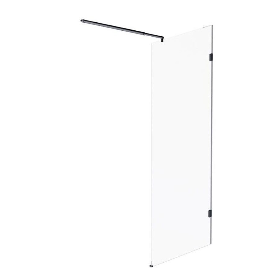 Душевая перегородка Am.Pm X-Joy W94WI-80-F1-BTE, 80 см, со свободным входом, стекло прозрачное, фурнитура черный матовый