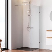 Душевая перегородка Am.Pm X-Joy W94WI-80-F1-MTE, 80 см, со свободным входом, стекло прозрачное, фурнитура хром матовый