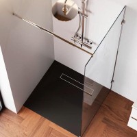 Душевая перегородка Am.Pm X-Joy W94WI-80-F1-MTE, 80 см, со свободным входом, стекло прозрачное, фурнитура хром матовый