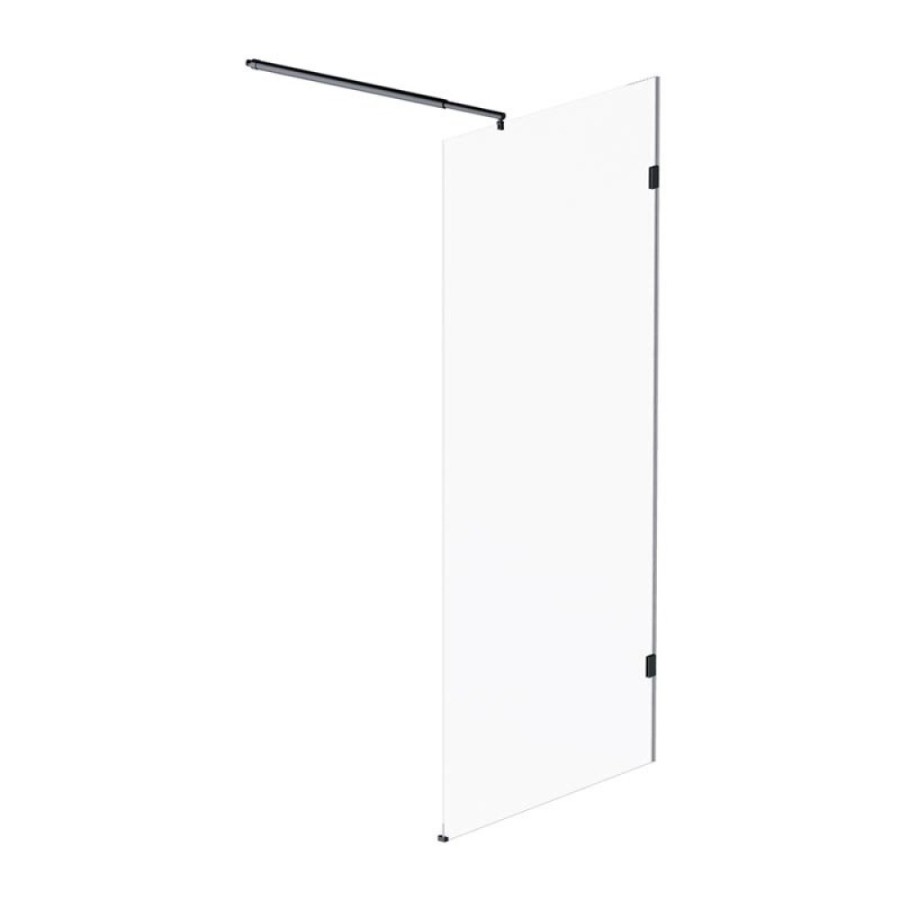 Душевая перегородка Am.Pm X-Joy W94WI-90-F1-BTE, 90 см, со свободным входом, стекло прозрачное, фурнитура черный матовый
