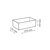Корзина для ванной комнаты WasserKraft Aula WB-110-S, ширина 27.5 см, глубина 17 см, высота 10.5 см, серая