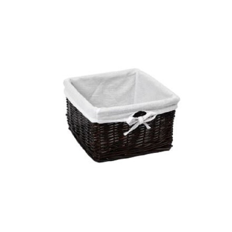 Корзина WasserKraft Alme WB-150-L, большая для белья, темно-коричневый/белый