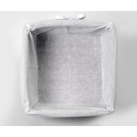 Корзина WasserKraft Alme WB-150-S, маленькая для белья, темно-коричневый/белый