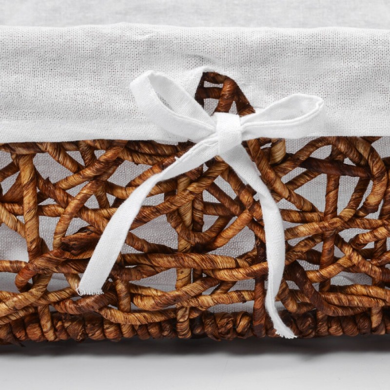 Корзина WasserKraft Exter WB-160-L, большая, для белья, белый/светло-коричневый