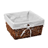 Корзина WasserKraft Exter WB-160-L, большая, для белья, белый/светло-коричневый