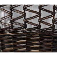 Корзина для белья WasserKraft Salm WB-270-L, угловая, большая, с крышкой, белый/темно-коричневый