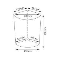 Корзина для белья WasserKraft Salm WB-270-L, угловая, большая, с крышкой, белый/темно-коричневый