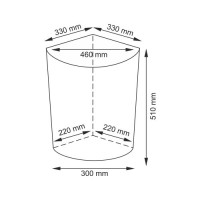 Корзина для белья WasserKraft Salm WB-270-M, угловая, средняя, с крышкой, белый/темно-коричневый