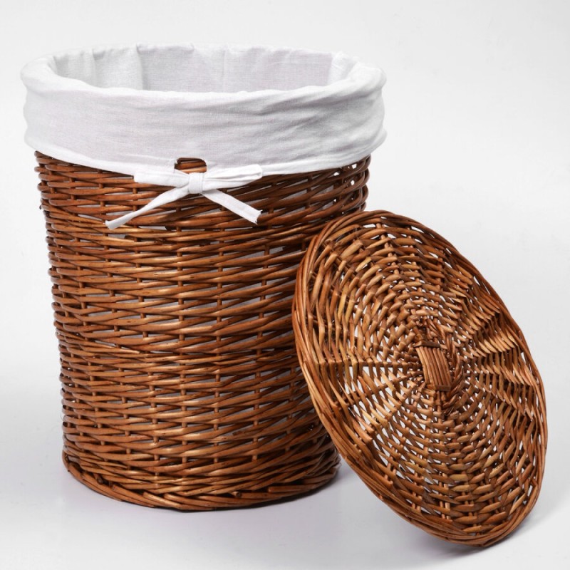 Корзина для белья WasserKraft Leine WB-350-L, большая, с крышкой, светло-коричневый