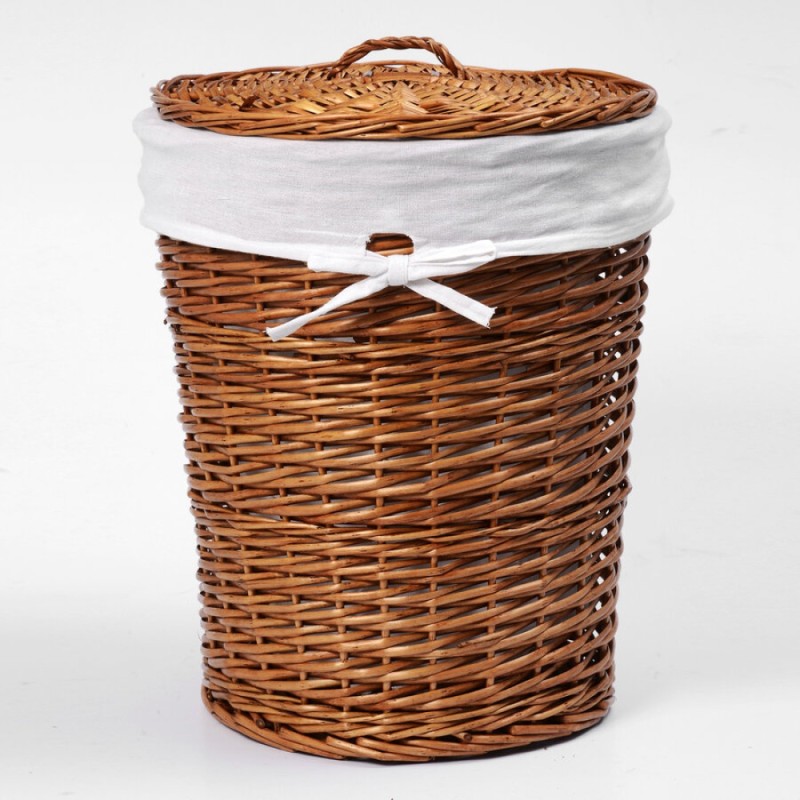 Корзина для белья WasserKraft Leine WB-350-L, большая, с крышкой, светло-коричневый