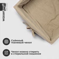 Корзина WasserKraft Berkel WB-480-L, большая для белья, темно-кремовый/бежевый
