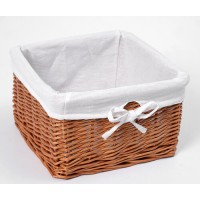 Корзина WasserKraft Dinkel WB-580-S, маленькая, для белья, белый/светло-коричневый