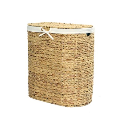 Корзина плетеная WasserKraft Dill WB-610-L, с крышкой, светло-коричневый/белый