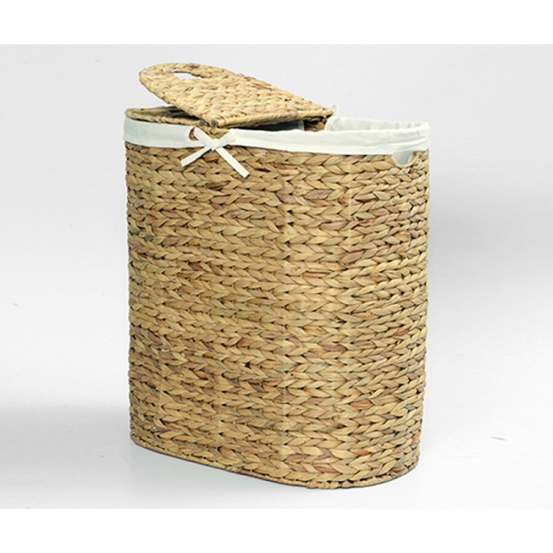 Корзина плетеная WasserKraft Dill WB-610-L, с крышкой, светло-коричневый/белый
