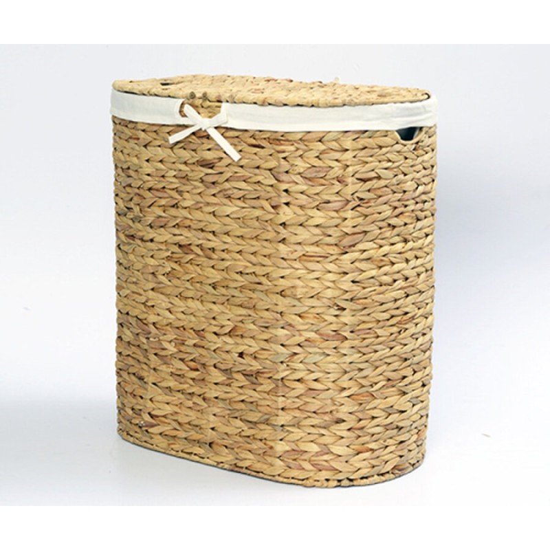 Корзина плетеная WasserKraft Dill WB-610-L, с крышкой, светло-коричневый/белый