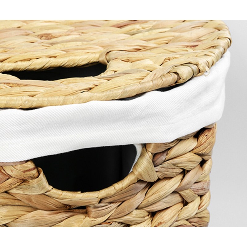 Корзина плетеная WasserKraft Dill WB-610-L, с крышкой, светло-коричневый/белый