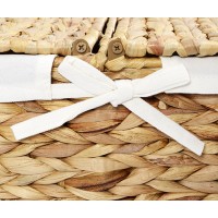 Корзина плетеная WasserKraft Dill WB-610-L, с крышкой, светло-коричневый/белый