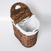 Корзина плетеная WasserKraft Dill WB-611-L, с крышкой, темно-коричневый/белый