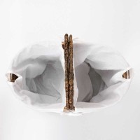 Корзина плетеная WasserKraft Dill WB-611-L, с крышкой, темно-коричневый/белый