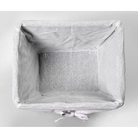 Корзина для белья WasserKraft Weser WB-780-L WB-780, большая, с крышкой, плетеная, коричневый/белый