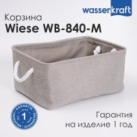 Корзина для ванной комнаты WasserKraft Wiese WB-840-M, средняя, серый