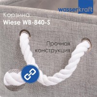 Корзина для ванной комнаты WasserKraft Wiese WB-840-S, маленькая, серый
