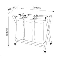 Корзина для белья WasserKraft Naab WB-860-L, 79 х 46.5 х 72 см, белый/черный