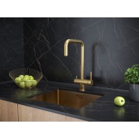 Смеситель Paulmark Wetter We213030-BG для кухонной мойки, с подключением к фильтру, брашированное золото