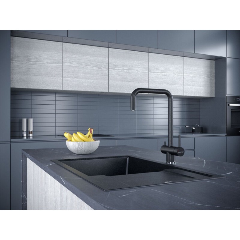 Смеситель Paulmark Wetter We213030-BLM для кухонной мойки, с подключением к фильтру, черный