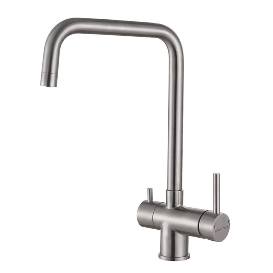 Смеситель Paulmark Wetter We213030-BS для кухонной мойки, с подключением к фильтру, брашированная сталь
