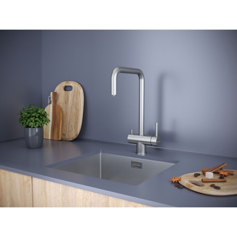 Смеситель Paulmark Wetter We213030-BS для кухонной мойки, с подключением к фильтру, брашированная сталь