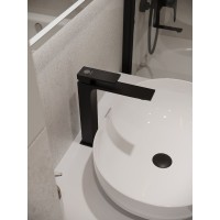 Донный клапан Orange, с переливом, клик-клак, черный матовый, X1-004b