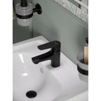 Донный клапан Orange, с переливом, клик-клак, черный матовый, X1-004b
