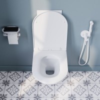 Подвесной безободковый унитаз Iddis Zodiac ZDCRDSEi25, крышка микролифт, белый