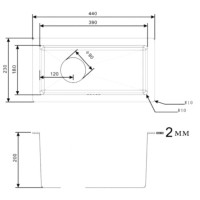 Кухонная мойка Zorg Light ZL R 230440 Grafit, 23 х 44 см, графит