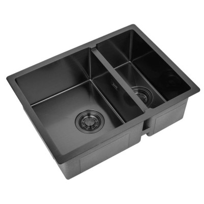 Кухонная мойка Zorg ZL R 580-2-440 GRAFIT, 58 см, нержавеющая сталь, цвет графит