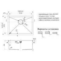 Мойка Zorg Light ZL R 580440 Bronze, 58 х 44 см, бронза