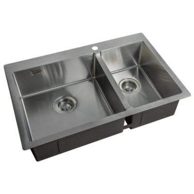 Мойка Zorg Light ZL R 780-2-510-L/R, 78 х 51 см, брашированная матовая нержавеющая сталь
