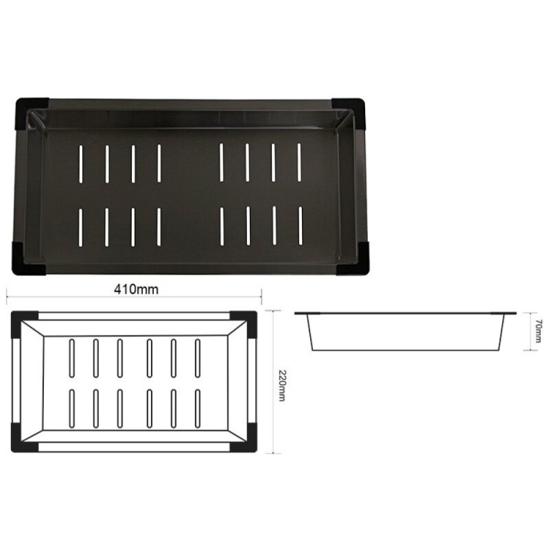 Поддон для моек Zorg Master ZM 03 GRAFITPVD GRAFIT, 41 х 22 см, графит