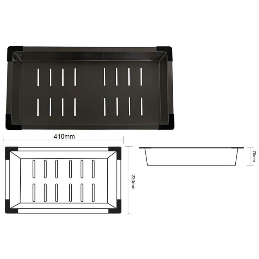 Поддон для моек Zorg Master ZM 03 GRAFITPVD GRAFIT, 41 х 22 см, графит