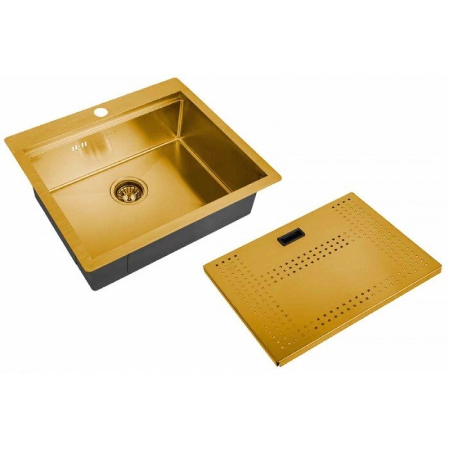 Мойка кухонная Zorg Master, 59 см, с накладкой, бронза, ZM N-5952 BRONZE